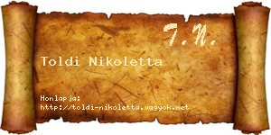 Toldi Nikoletta névjegykártya