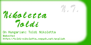 nikoletta toldi business card